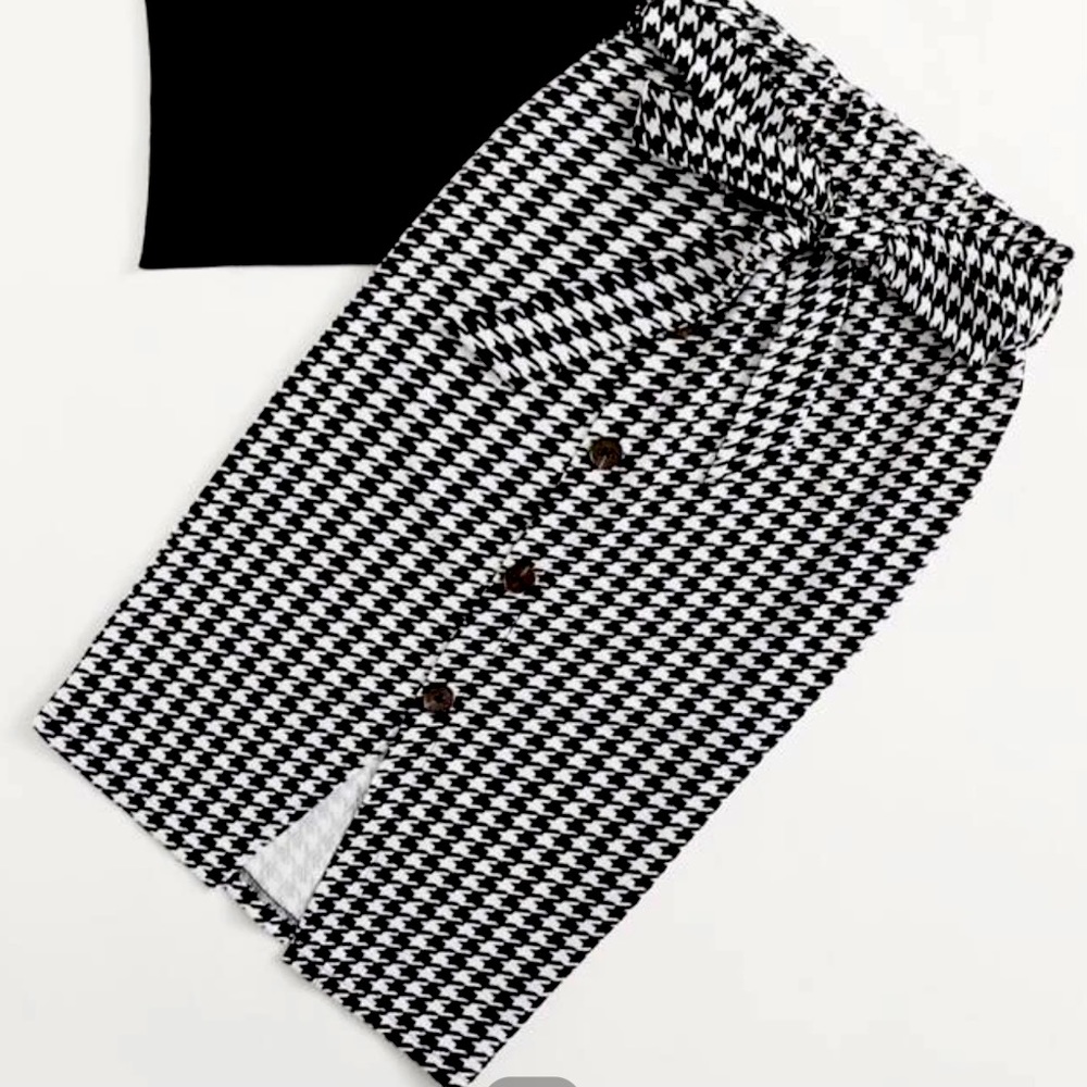 Shein neck tank top & waisted belted pencil skirt!